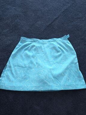 Bette & Court Skort Size 8 Blue Side Zip Geometric Casual Golf Tennis Womens
